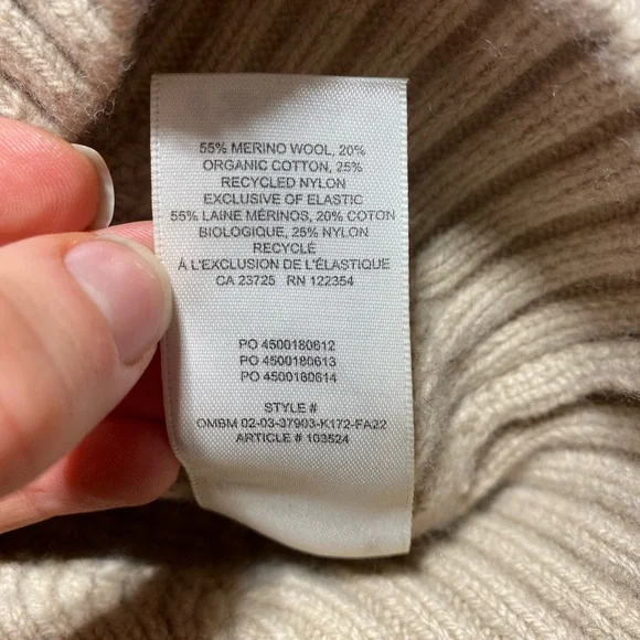 Aritzia Sunday Best Peggy Cropped Merino Wool Cable Knit Cream Sweater 2XS - Picture 14 of 14